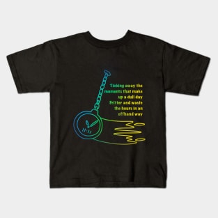 Pink Floyd time lyrics lettering with pocket watch clock Kids T-Shirt